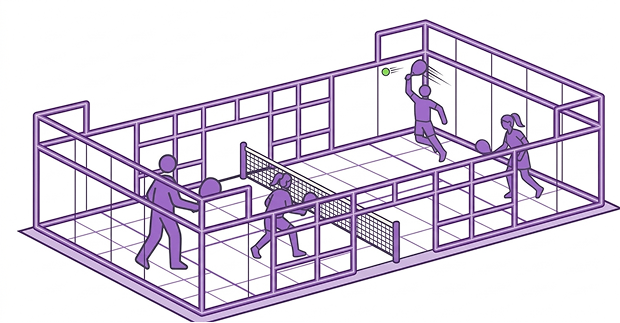 Padel pálya illusztráció