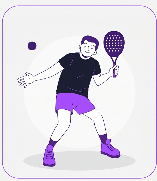 Padel játékos illusztráció